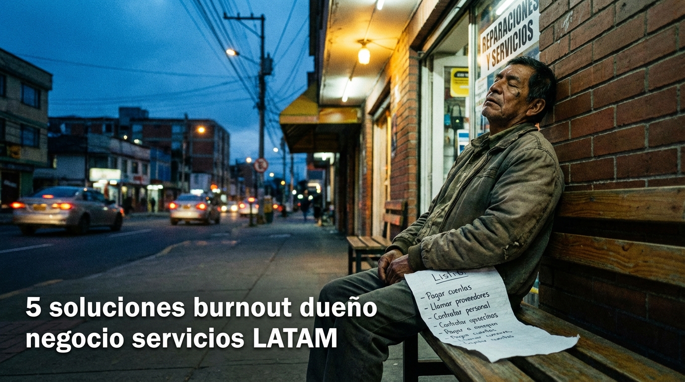 5 soluciones burnout dueño negocio servicios LATAM
