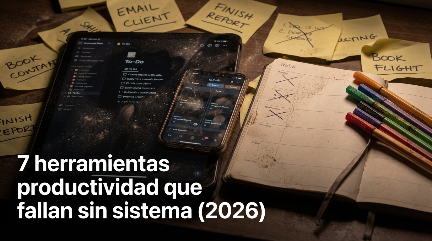 7 herramientas productividad que fallan sin sistema (2026)